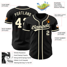 Load image into Gallery viewer, Custom Black Cream Authentic Baseball Jersey
