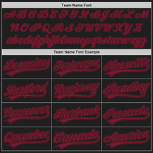 Load image into Gallery viewer, Custom Black Crimson Authentic Baseball Jersey
