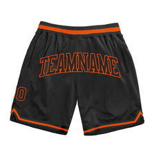 Laden Sie das Bild in den Galerie-Viewer, Custom Black Black-Orange Authentic Throwback Basketball Shorts
