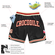 Загрузить изображение в средство просмотра галереи, Custom Black Cream-Red Authentic Throwback Basketball Shorts
