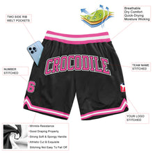 Загрузить изображение в средство просмотра галереи, Custom Black Pink-White Authentic Throwback Basketball Shorts
