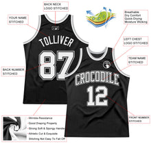 Laden Sie das Bild in den Galerie-Viewer, Custom Black White-Gray Authentic Throwback Basketball Jersey
