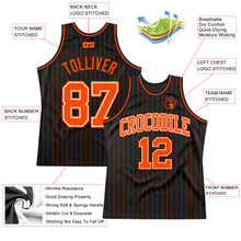 Charger l&#39;image dans la galerie, Custom Black Orange Pinstripe Orange-White Authentic Basketball Jersey
