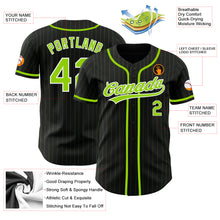 Загрузить изображение в средство просмотра галереи, Custom Black Neon Green Pinstripe Neon Green Authentic Baseball Jersey
