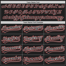 Load image into Gallery viewer, Custom Black Red Pinstripe Black Authentic Baseball Jersey
