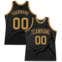 Laden Sie das Bild in den Galerie-Viewer, Custom Black Old Gold Authentic Throwback Basketball Jersey
