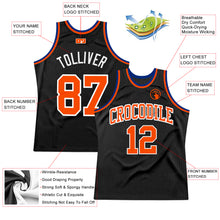 Load image into Gallery viewer, Custom Black Orange-Royal Authentic Throwback Basketball Jersey
