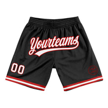 Загрузить изображение в средство просмотра галереи, Custom Black White-Red Authentic Throwback Basketball Shorts
