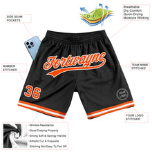 Загрузить изображение в средство просмотра галереи, Custom Black Orange-White Authentic Throwback Basketball Shorts
