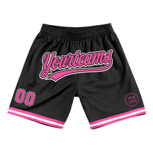 Загрузить изображение в средство просмотра галереи, Custom Black Pink-White Authentic Throwback Basketball Shorts
