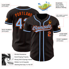 Charger l&#39;image dans la galerie, Custom Black Orange Pinstripe Light Blue Authentic Baseball Jersey
