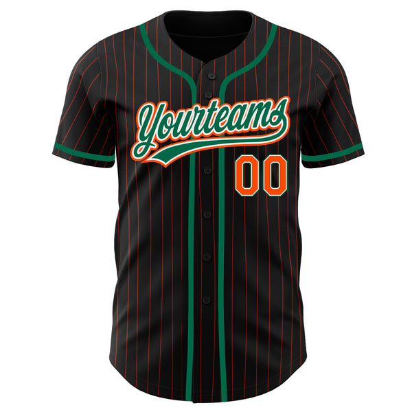 Custom Pinstripe Baseball Jersey Teal White Orange-White Authentic