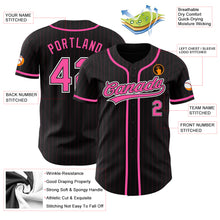 Laden Sie das Bild in den Galerie-Viewer, Custom Black Pink Pinstripe Pink-White Authentic Baseball Jersey
