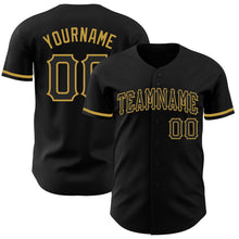 Charger l&#39;image dans la galerie, Custom Black Old Gold Authentic Baseball Jersey
