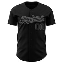 Load image into Gallery viewer, Custom Black Steel Gray Authentic Baseball Jersey
