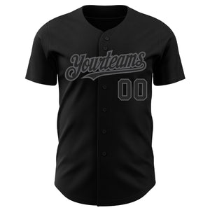 Custom Black Steel Gray Authentic Baseball Jersey