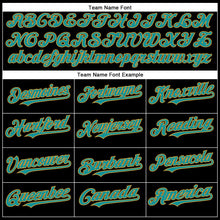 Load image into Gallery viewer, Custom Black Teal-Old Gold Authentic Baseball Jersey
