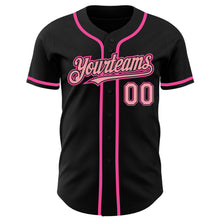 Charger l&#39;image dans la galerie, Custom Black Medium Pink-Pink Authentic Baseball Jersey
