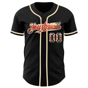 Custom Black Vintage UK Flag-City Cream Authentic Baseball Jersey