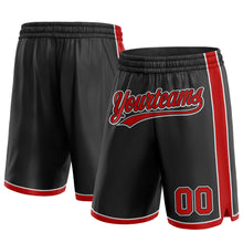 Загрузить изображение в средство просмотра галереи, Custom Black Red-White Authentic Basketball Shorts
