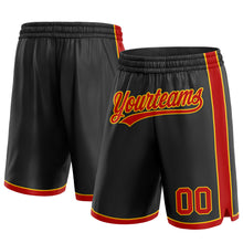 Загрузить изображение в средство просмотра галереи, Custom Black Red-Gold Authentic Basketball Shorts
