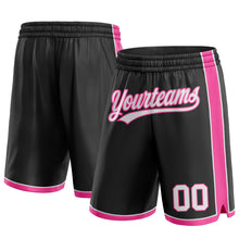 Загрузить изображение в средство просмотра галереи, Custom Black White-Pink Authentic Basketball Shorts
