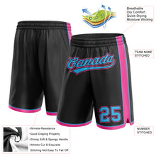 Загрузить изображение в средство просмотра галереи, Custom Black Sky Blue-Pink Authentic Basketball Shorts
