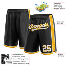 Загрузить изображение в средство просмотра галереи, Custom Black White-Gold Authentic Basketball Shorts
