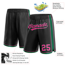 Laden Sie das Bild in den Galerie-Viewer, Custom Black Pink-Kelly Green Authentic Basketball Shorts
