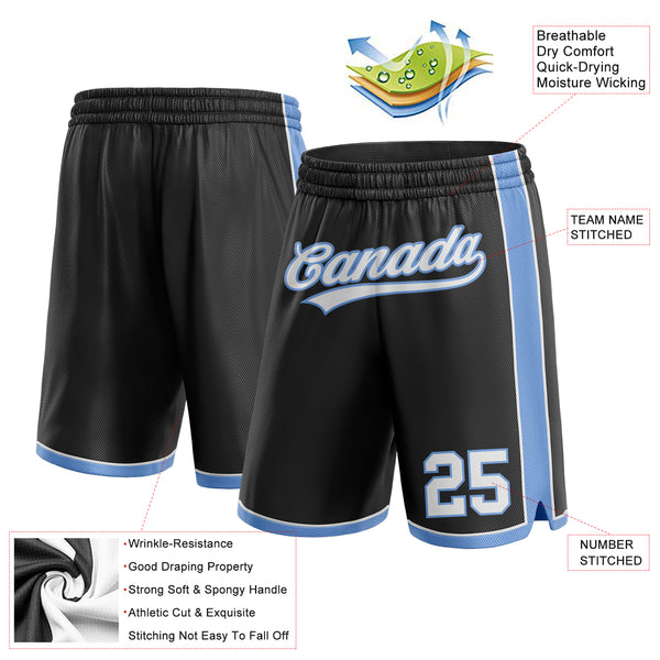 Cheap Custom White Black-Light Blue Authentic Throwback Split Fashion  Basketball Shorts Free Shipping – CustomJerseysPro