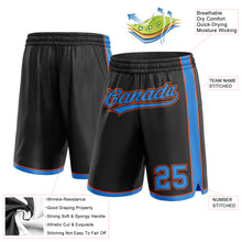 Laden Sie das Bild in den Galerie-Viewer, Custom Black Electric Blue-Orange Authentic Basketball Shorts
