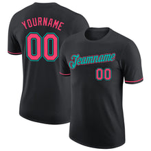 Charger l&#39;image dans la galerie, Custom Black Neon Pink-Aqua Performance T-Shirt
