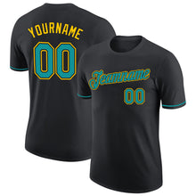 Charger l&#39;image dans la galerie, Custom Black Teal-Yellow Performance T-Shirt
