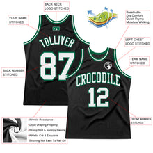 Load image into Gallery viewer, Custom Black White-Kelly Green Authentic Throwback Basketball Jersey
