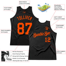 Load image into Gallery viewer, Custom Black Orange Authentic Throwback Basketball Jersey
