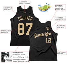 Charger l&#39;image dans la galerie, Custom Black Vegas Gold Authentic Throwback Basketball Jersey
