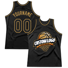 Laden Sie das Bild in den Galerie-Viewer, Custom Black Old Gold Authentic Throwback Basketball Jersey
