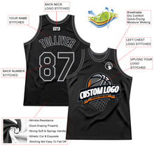 Загрузить изображение в средство просмотра галереи, Custom Black Gray-Steel Gray Authentic Throwback Basketball Jersey
