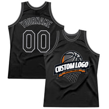 Загрузить изображение в средство просмотра галереи, Custom Black Gray-Steel Gray Authentic Throwback Basketball Jersey
