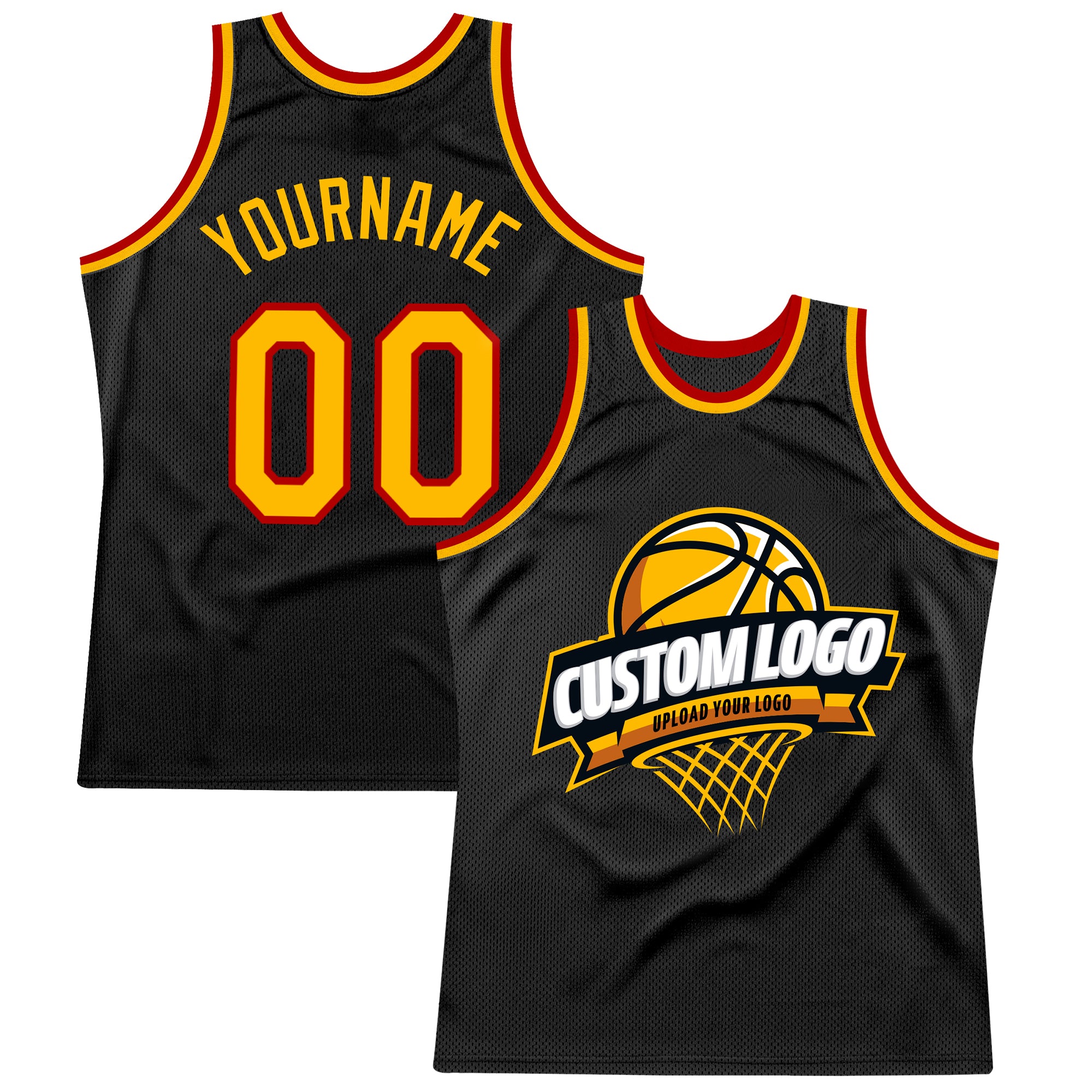 Cheap Custom Gold Black-Red Authentic Throwback Basketball Jersey Free  Shipping – CustomJerseysPro