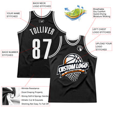 Laden Sie das Bild in den Galerie-Viewer, Custom Black White Authentic Throwback Basketball Jersey
