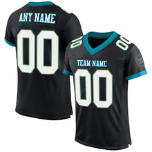 Загрузить изображение в средство просмотра галереи, Custom Black White-Teal Mesh Authentic Football Jersey
