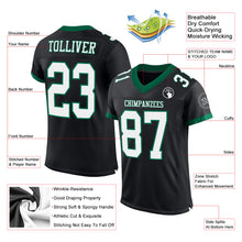 Загрузить изображение в средство просмотра галереи, Custom Black White-Kelly Green Mesh Authentic Football Jersey
