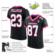 Загрузить изображение в средство просмотра галереи, Custom Black White-Pink Mesh Authentic Football Jersey
