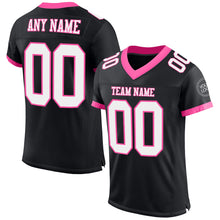 Загрузить изображение в средство просмотра галереи, Custom Black White-Pink Mesh Authentic Football Jersey
