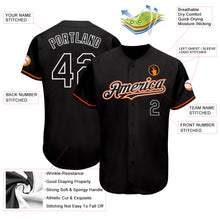 Charger l&#39;image dans la galerie, Custom Black Orange-White Authentic Baseball Jersey
