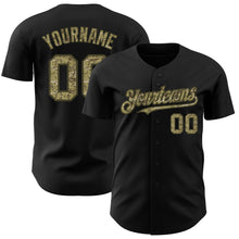 Load image into Gallery viewer, Custom Black Camo-Olive Authentic Baseball Jersey
