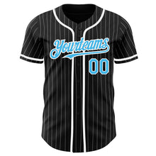 Charger l&#39;image dans la galerie, Custom Black White Pinstripe-Sky Blue Authentic Baseball Jersey
