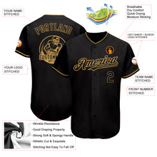 Загрузить изображение в средство просмотра галереи, Custom Black Old Gold Authentic Baseball Jersey
