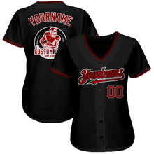 Charger l&#39;image dans la galerie, Custom Black Red-White Authentic Baseball Jersey
